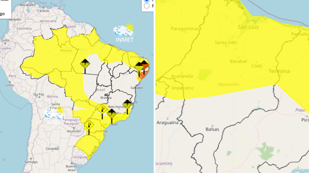 Maranhão segue com alerta amarelo para chuvas intensas