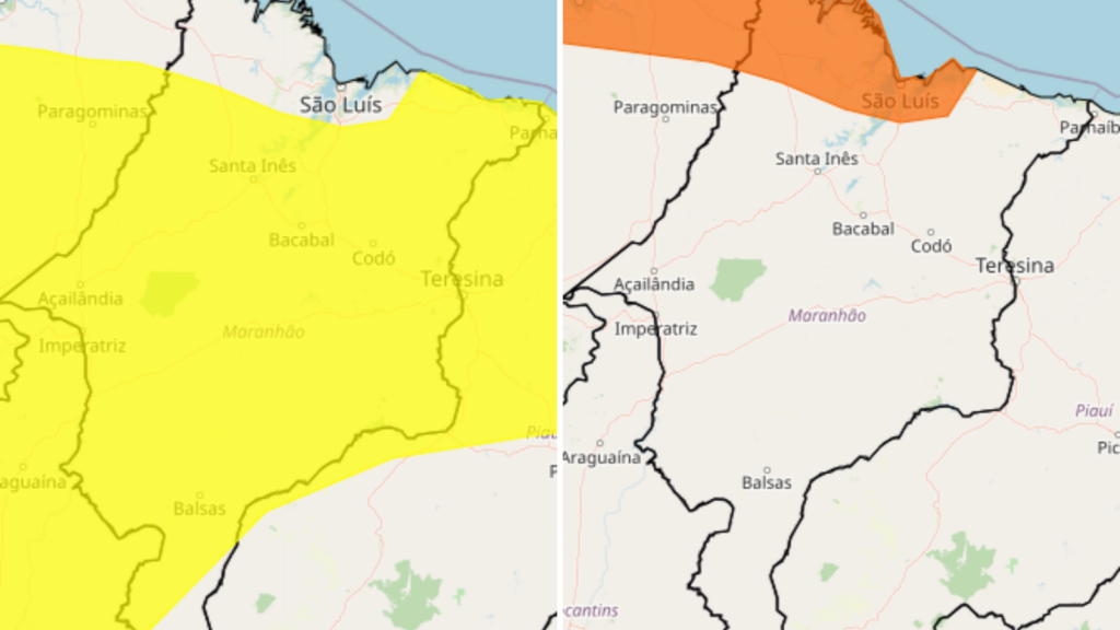 Maranhão tem dois alertas de chuvas intensas neste começo de