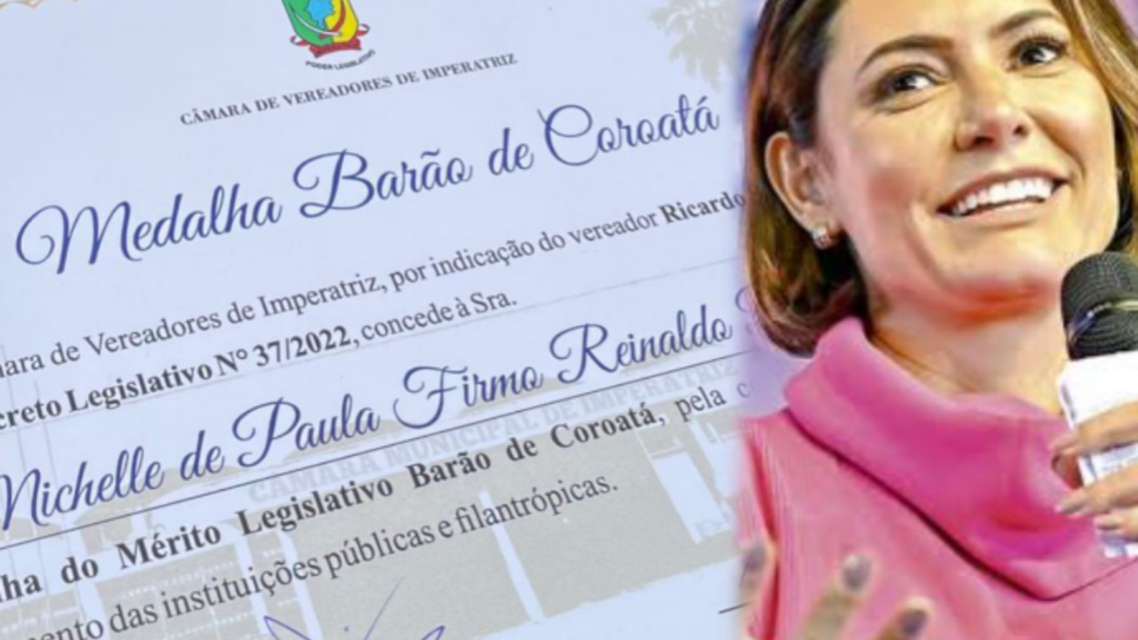 Michelle Bolsonaro receberá Medalha da Câmara de Imperatriz