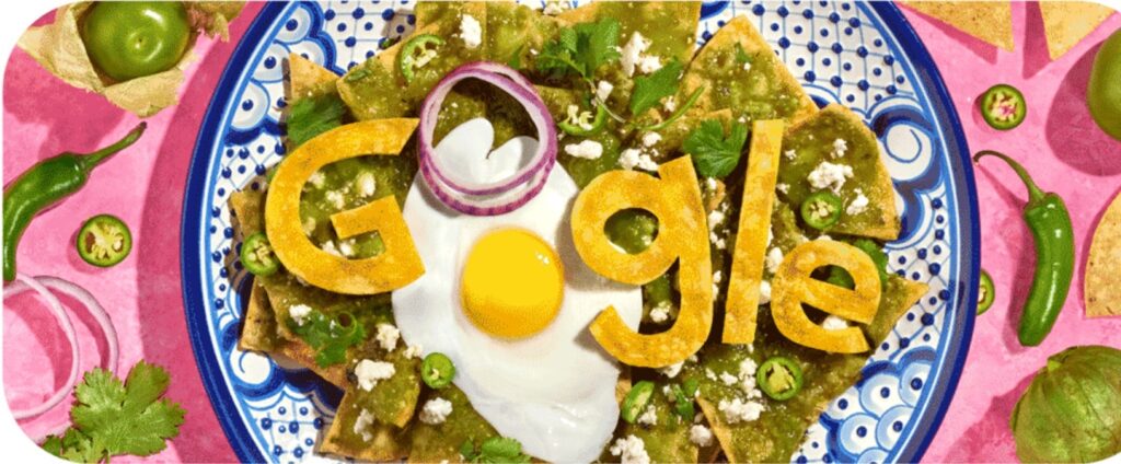 Google celebra prato mexicano Chilaquiles com Doodle; conheça