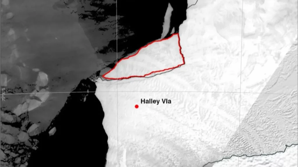 Iceberg do tamanho de uma cidade de solta da Antártica