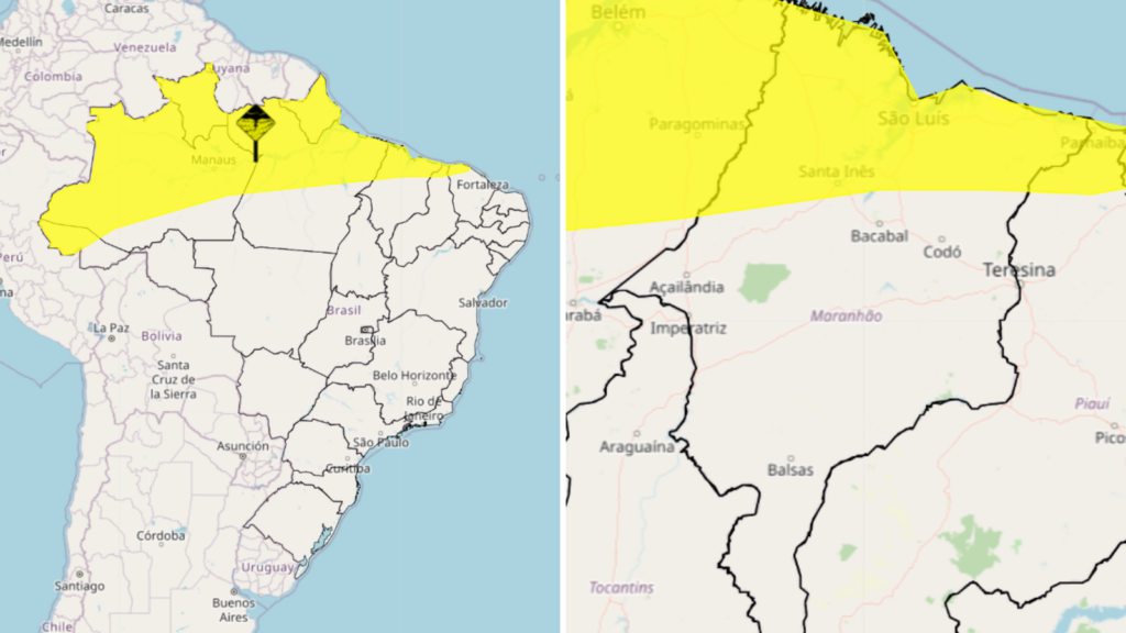 Inmet emite alerta de chuvas intensas para 105 cidades do