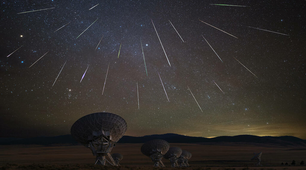 Lançamento espacial tripulado e chuva de meteoros no Calendário Astronômico