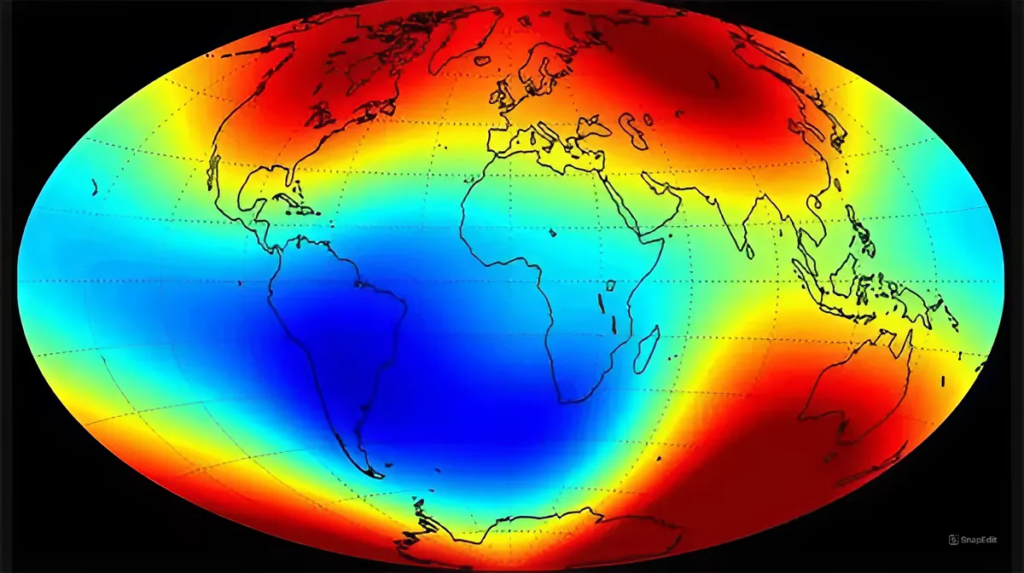 O que está causando a anomalia magnética em cima do