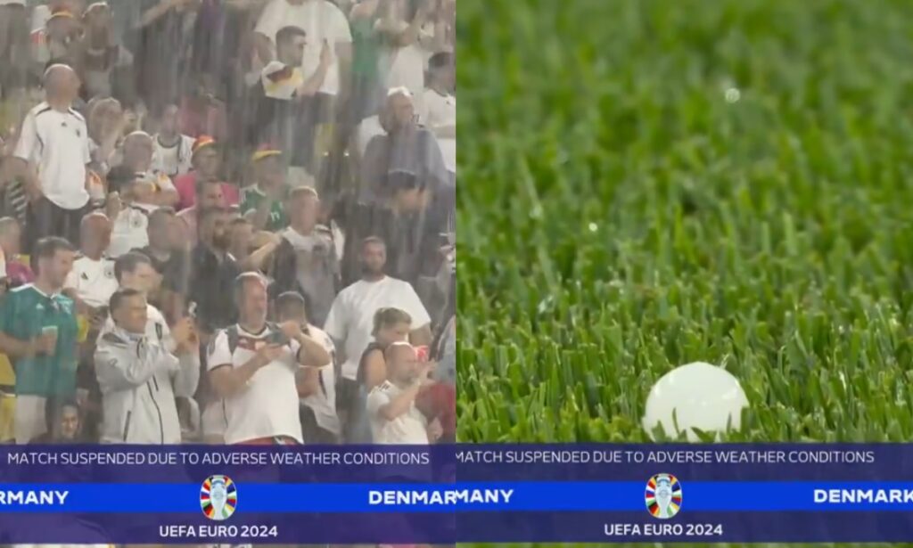 Repórter do SporTV foge de temporal durante jogo e assusta