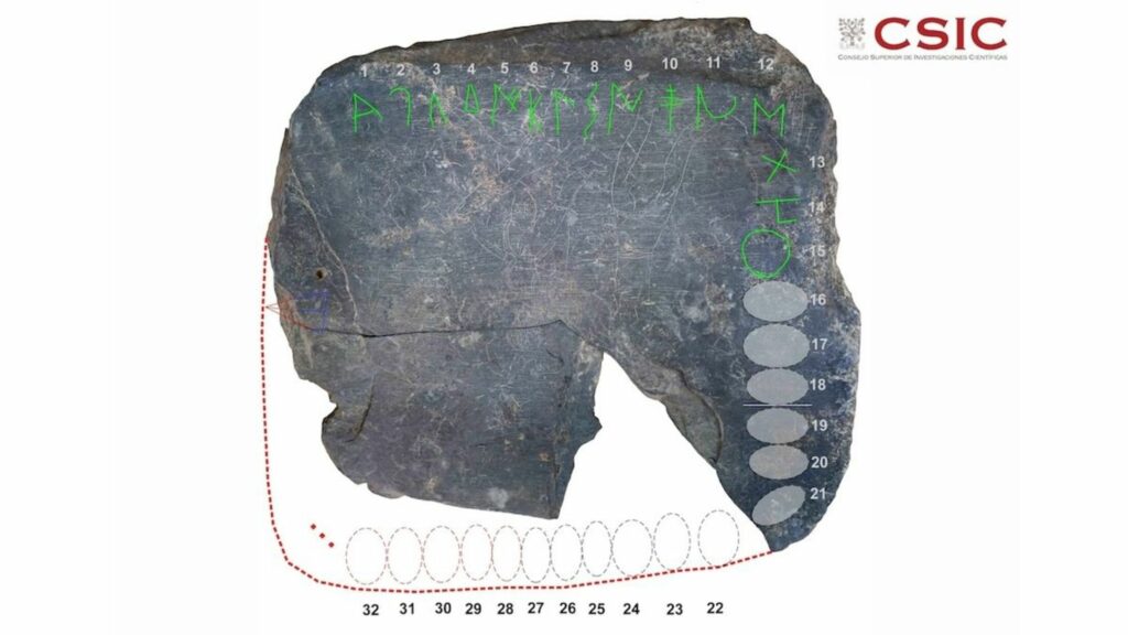 Tábua com alfabeto misterioso antigo é desenterrada na Espanha