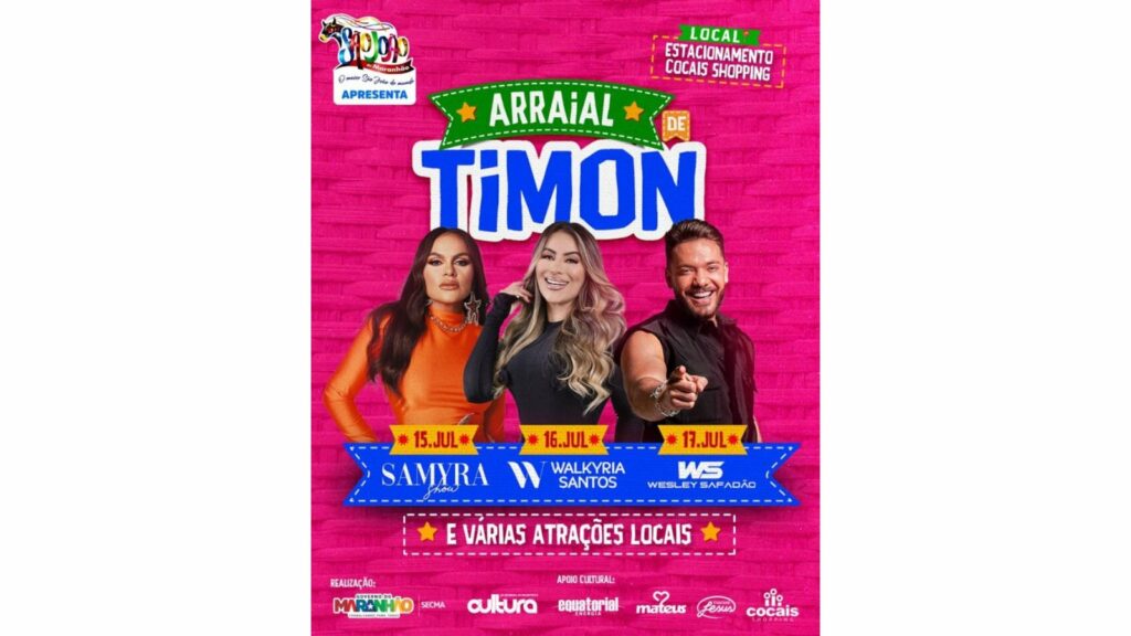 Arraial da cidade de Timon será aberto nesta segunda-feira (15)