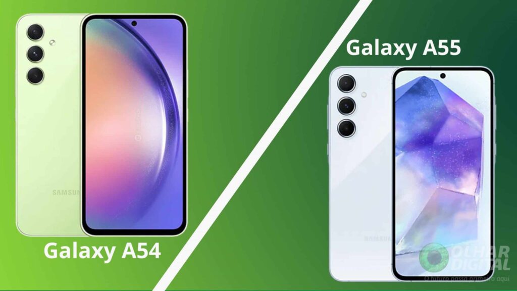 O que muda do Galaxy A54 para o A55?