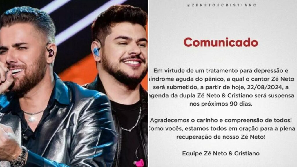 Dupla Zé Neto e Cristiano cancelam show em São Luís