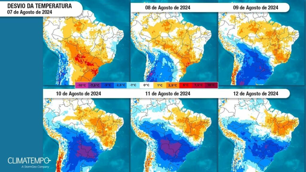 Frente fria promete recordes de temperatura pelo país e chuva