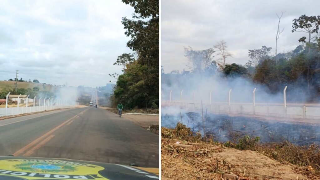 Homem é flagrado ateando fogo às margens da BR-222, em