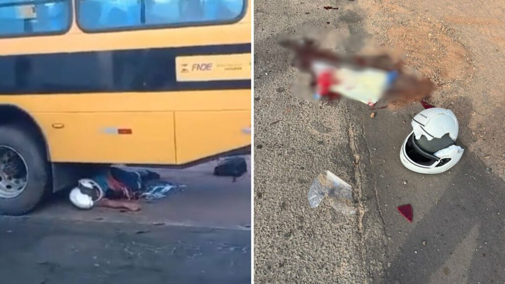 Motociclista é atropelado por ônibus escolar, na BR-135