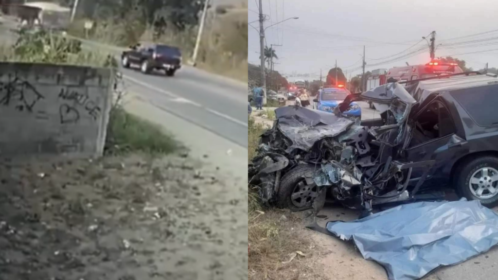 Vídeo: Policial morre após colisão frontal entre carro e ônibus