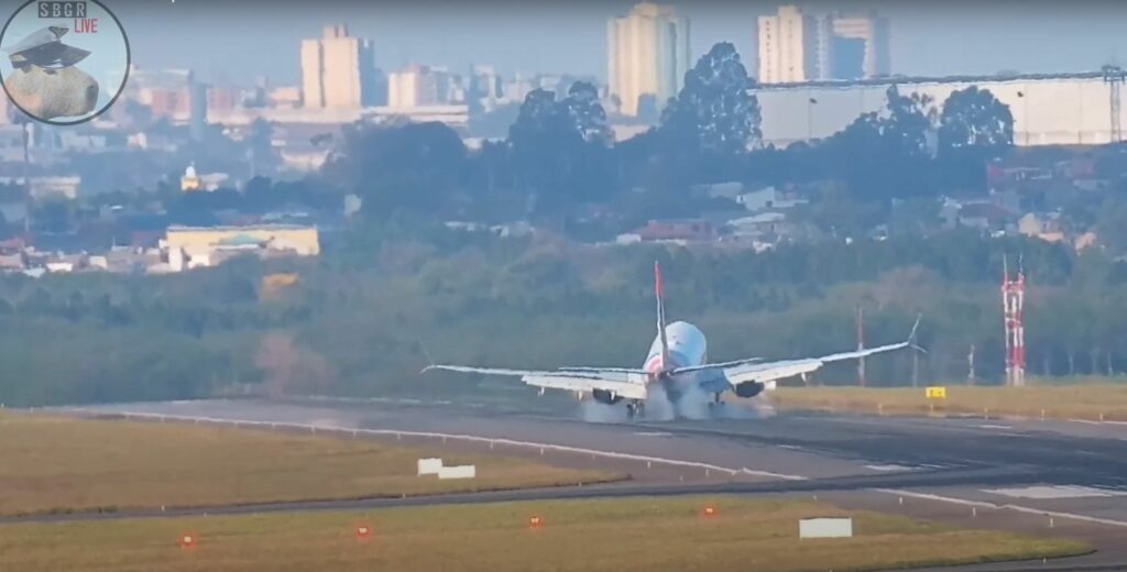 Vídeo: Sob ventania, Boeing 737 Max da Gol arremete após