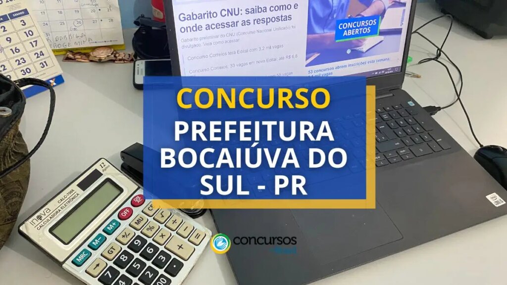 Concurso Bocaiúva do Sul - PR: até R$ 10,7 mil