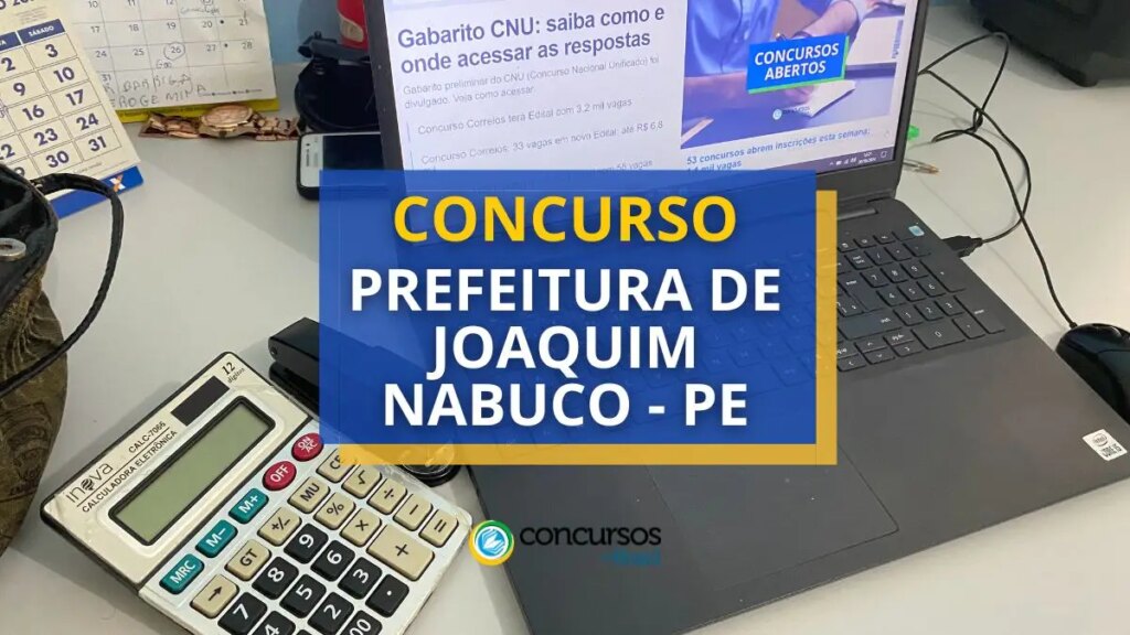 Concurso em Joaquim Nabuco - PE: até R$ 5 mil