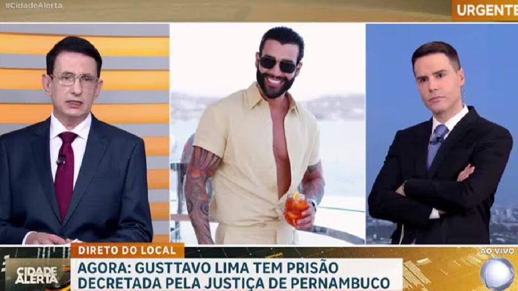 Gusttavo Lima rouba a cena no Cidade Alerta e Luiz