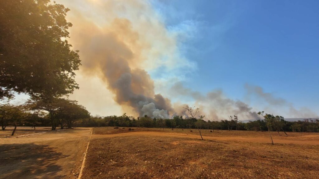 Incêndio de grandes proporções atinge Parque Nacional de Brasília