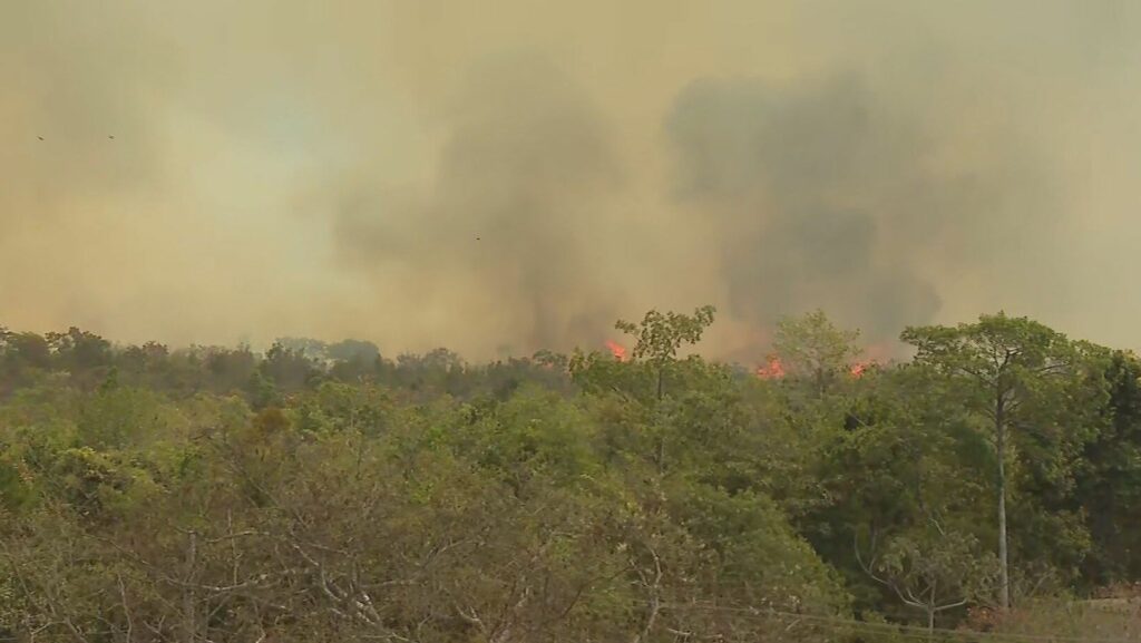 Incêndio no Parque Nacional de Brasília tem risco de se