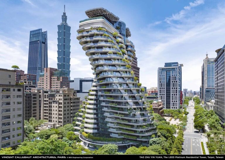 Torre com “formato de DNA” em Taiwan traz habitação sustentável