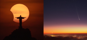 Eclipse, Cristo Redentor, Lua e cometa nas imagens astronômicas da