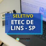 Etec de Lins - SP lança edital de processo seletivo