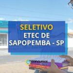 Etec de Sapopemba - SP divulga novo edital de seletivo