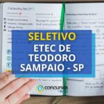 Etec de Teodoro Sampaio - SP lança edital de seletivo