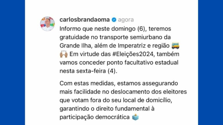 Governo decreta ponto facultativo na sexta (4) e transporte gratuito