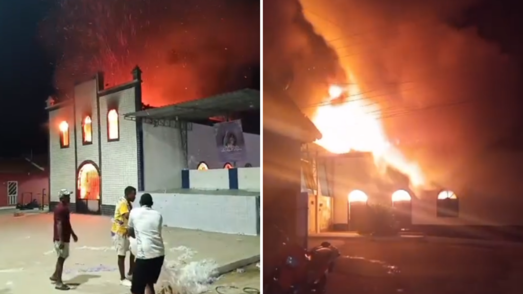 Incêndio destrói igreja em São Bento