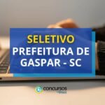 Prefeitura de Gaspar - SC abre seleção: até R$ 20,6