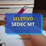 SEDEC MT para R$ 7,4 mil em novo processo seletivo