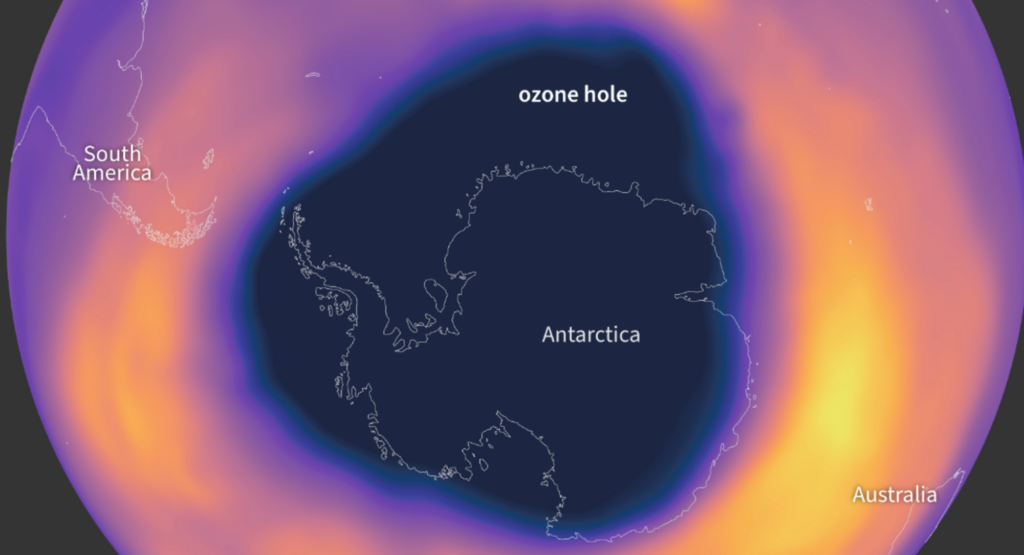 Buraco na camada de ozônio tem três vezes o tamanho