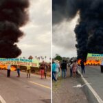 Manifestantes bloqueiam BR-222, em Santa Inês