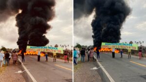 Manifestantes bloqueiam BR-222, em Santa Inês