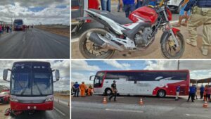 Motociclista morre atropelado por ônibus na BR-135