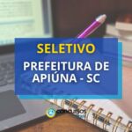 Prefeitura de Apiúna - SC abre dois editais de seletivo