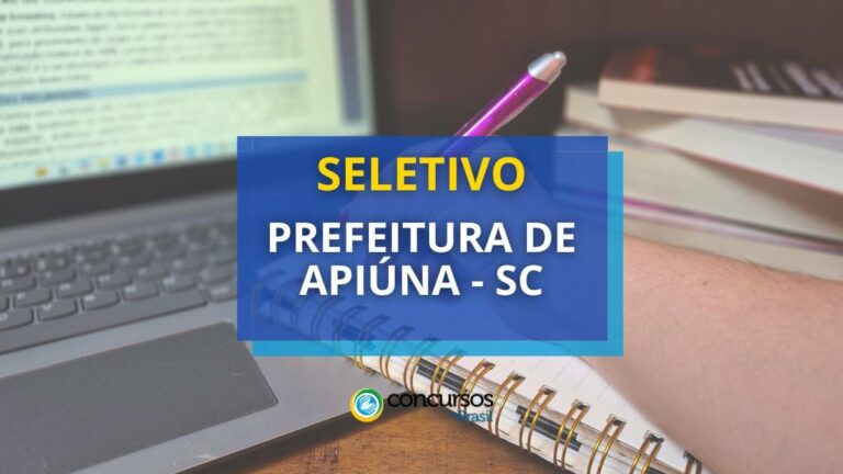 Prefeitura de Apiúna - SC abre dois editais de seletivo