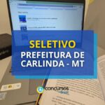 Prefeitura de Carlinda - MT abre 50 vagas em seletivo