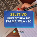 Prefeitura de Palma Sola - SC abre processo seletivo