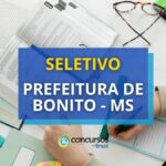 Prefeitura de Bonito - MS abre edital de processo seletivo