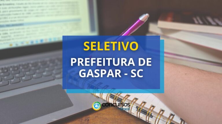 Prefeitura de Gaspar - SC divulga edital de processo seletivo