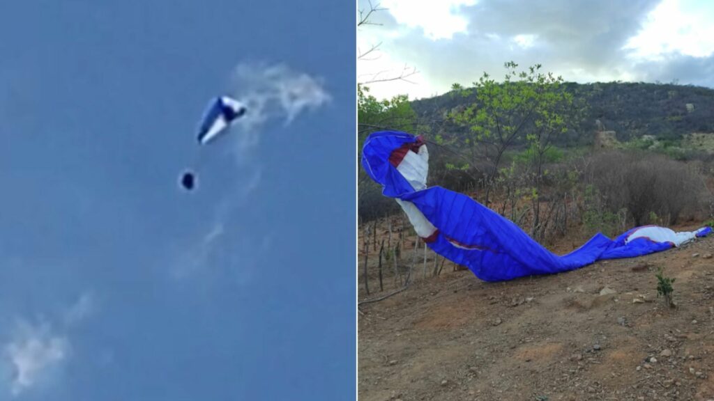 Vídeo: Turista morre após queda de parapente no Sertão da