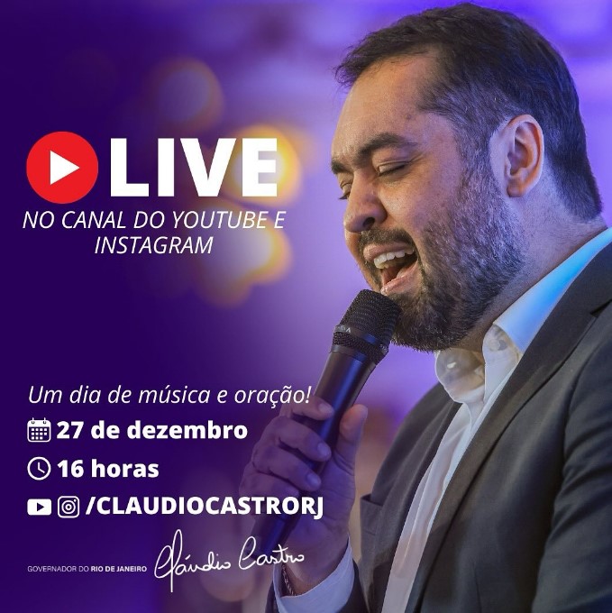 ‘Castro in concert’: governador anuncia live com música e oração