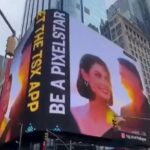 Bolsonaro e Michelle no telão da Times Square, o protesto