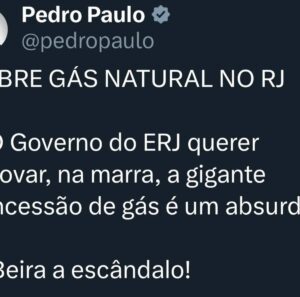 Pedro Paulo critica decisão de Cláudio Castro de renovar a