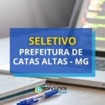 Prefeitura de Catas Altas - MG paga R$ 11,2 mil