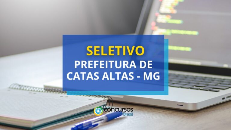 Prefeitura de Catas Altas - MG paga R$ 11,2 mil