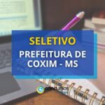 Prefeitura de Coxim - MS está com edital de seletivo