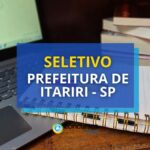 Prefeitura de Itariri - SP paga até R$ 5,1 mil